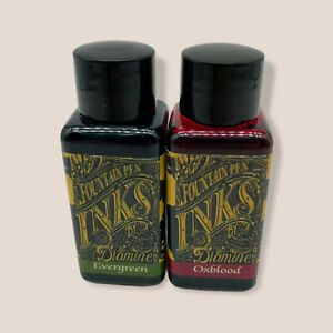 Pre-owned Diamine Ink Oxblood &amp; Evergreen Set of 2 - 30ml ea.