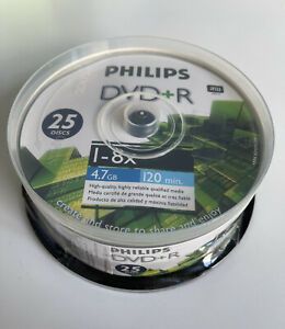 PHILIPS DVD+R Spindle 25 Pack 8X / 4.7GB / 120 Min - Brand New Sealed FREE SHIP