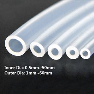 Food Grade Clear Silicone Rubber Hose Tubing Brew Hose ID 0.5mm-50mm OD 1mm-60mm