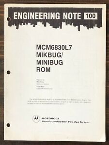 Motorola 6800 MCM6830 MIKBUG MINIBUG ROM Data Book 1975