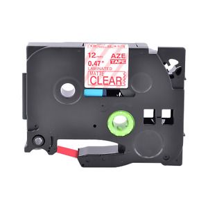 1PK Compatible Brother P-Touch TZ TZe-M32 Red on Matte Clear Label Tape 12mm
