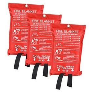 3 Pack(60&#034;X60&#034;) Fire Blanket Fiberglass Fire Emergency 60in*60in 3 Pack