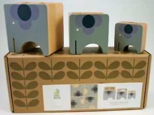 Orla Kiely Wooden Desk Set Elephants Tape Dispenser, Pencil Sharpener Modern