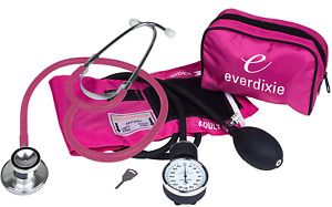 Dixie Ems Blood Pressure and Dual Head Stethoscope Kit (Pink)