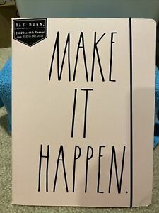 RAE DUNN 2022 - MAKE IT HAPPEN - 17 Month Monthly Planner 8/21-12/22 - Pink