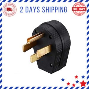 Power Plug 50-Amp 4-Prong 125/250V Straight Blade Angles Dryer Replacement