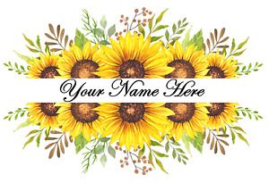 Sublimation Heat Transfer Design Sunflower Design Personalize Custom Name