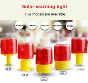 Solar Traffic LED Emergency Warning Flash Light Strobe Beacon Alarm Lamp
