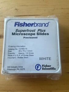 Fisherbrand Superfrost Plus Microscope Slides # 12-550-15, 1 Pack White 25x75x1