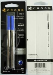 4 CROSS SELECTIP Rollerball Pen REFILLS BLUE Ink Medium point #8521-2 New