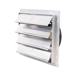 Shutter Exhaust Fan1400 CFM  Wall Mounted Aluminum Frames Industrial Standard