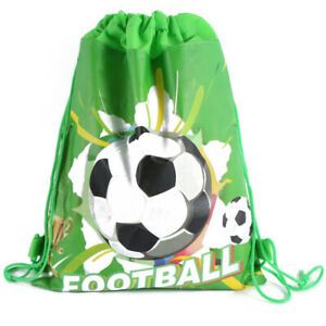 10pcs School Football Theme Birthday Party Double-sided Kids Drawstring Backpack