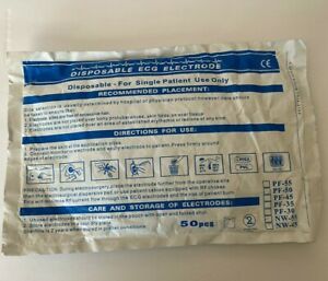 50 Pcs ECG EKG electrodes Cloth 55mm Resting Exercise Disposable selaed