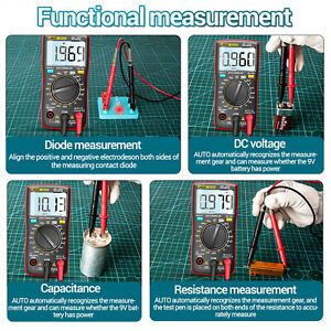 LCD Backlit Digital Multimeter Voltmeter Real-Time Volt Meter Auto Shut Off