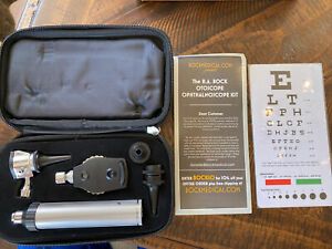 RA Bock Diagnostics  Hard Case 3.2v LED Otoscope Opthalmoscope Kit Set NEW