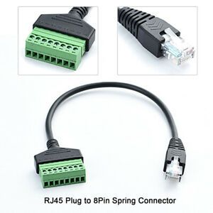 RJ45 Ethernet Male To 8 Pin AV Terminal Screw Adapter Converter Block Plug YV7