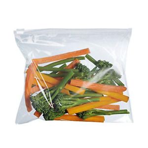 APQ Pack of 100 Freezer Food Slider Zip Bags 8 x 6. Clear Poly Bags 8x6. 3 mil.