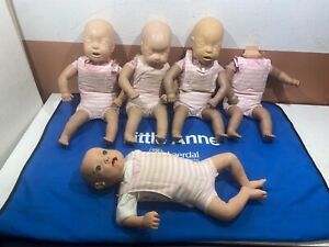 5 LAERDAL LITTLE ANNE INFANT BABY CPR TRAINING MANIKIN EMT FIRST AID &amp; CARRY BAG