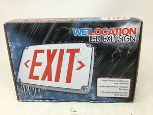 Wet Location LED Exit Sign - Green Letters