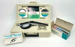 Vintage DYMO 1570 Label Maker Tapewriter with Vinyl Labels Excellent