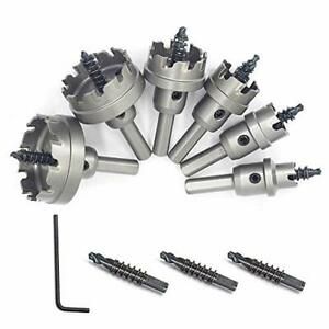 Carbide Hole Cutter Set 6pcs 3/8 Inch Shank Diameter Cutting Diameter from 2 to