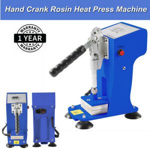 2&#034;x3&#034; Hand Crank Rosin Heat Press Machine Dual Heated Plates LCD Controller Blue