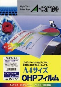 A4 Uncut 10 sheet-One OHP film ink jet printer 27077 From Japan