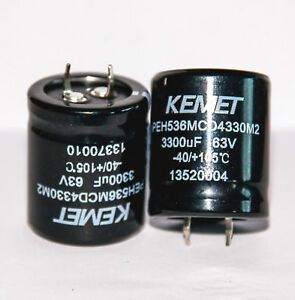 Kemet 3300uf 63v PEH 526 electrolytic capacitor 25pcs. GENUINE!