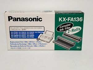 New Panasonic KX-FA136 2 Roll Packs Genuine Fax Ink Film Original Sealed Box