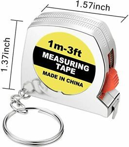 15 Pieces Tape Measure Keychains Functional Mini Retractable Measuring Tape
