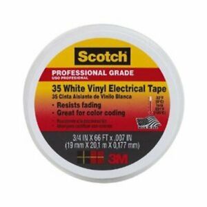 3M 35 White Vinyl Electrical Tape, 3/4&#034; x 66&#039; 2/Pkg