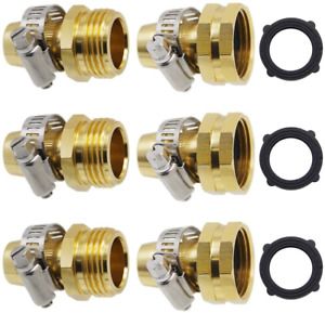 Twinkle Star Garden Hose Repair Connector with Clamps, Male and Female Garden Ho