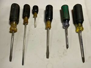 Vintage Cushion-Grip Screwdrivers, Commercial, Fuller, Generic, Klein, USA (7pc)