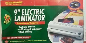 NEW DUCK BY HENKEL 9&#034; ELECTRIC LAMINATOR -  FREE STARTER POUCHES