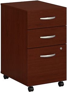 Bush Business Furniture Series C 3 Drawer Mobile File Cabinet in Mahogany