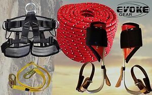 Tree Climbing Spike Set, Aluminum Pole Spurs Climbers Harness + 1/2&#034; Rope