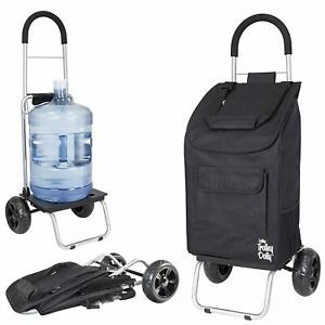 Products Trolley Dolly Shopping Cart Foldable Grocery For Adults Elderly Black