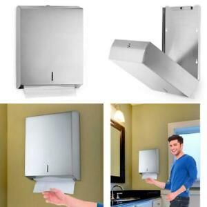 Paper Towel Dispenser Wall Mounted Stainless Steel Bathroom Accessory 14x11x4 In