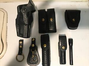 Safariland 6360-477 Holster w/ Leather Duty Belt Accessories Basketweave