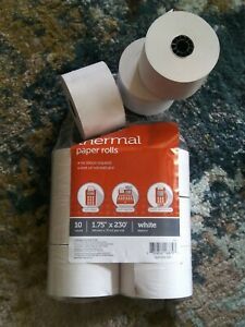Deluxe Direct Thermal Printing Paper Rolls, 1.75&#034; x 230 ft, White, 9/Pack