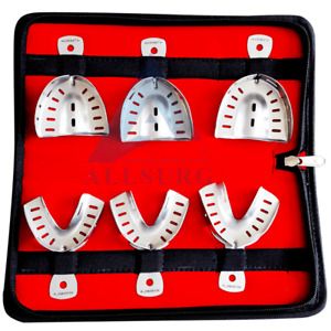 AllSurg Dental Surgical Instruments IMPRESSION TRAY SET OF 6 IN BAG P/DENTURE