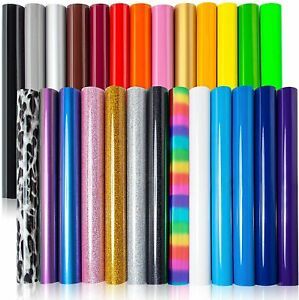 HTV Heat Transfer Vinyl Bundle 42pcs Iron on Vinyl Included 8pcs Glitter, Glossy