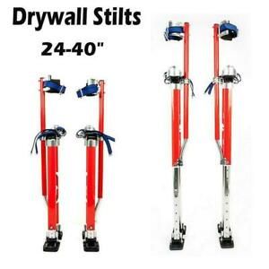 Red 24-40 Inch Drywall Stilts Aluminum Tool Stilt For Painter Walking Portable