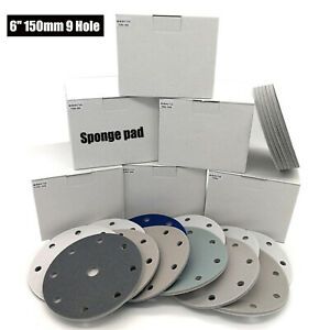 6 inch 150mm 9 Hole Sponge Sanding Disc Sandpaper Dry and Wet 300-3000 Grit