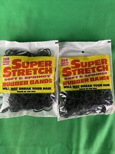 2PK Super Stretch Soft Springy Rubber Bands Black 500Ct Total Will NOT BreakHair
