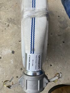 Fire Hose | Single Jacket | 2&#034; x 50 FT | Lay-Flat | Aluminum Camlocks
