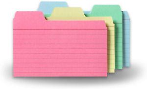 Find-It Tabbed Index Cards, 3 x 5 Inches, Assorted Colors, 48-Pack FT07216