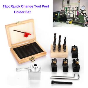 19pc Quick Change Tool Set Mini Lathe Holder Bar CNC Boring Turning Post Holder