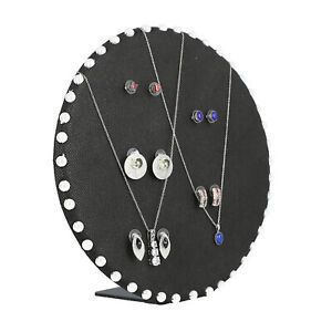 Black Round Table Wall Jewelry Display Holder with Beads Border Easy To Install