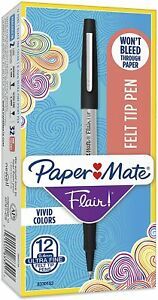 Paper Mate Flair Felt Tip Pens, Ultra Fine Point (0.4mm), Black